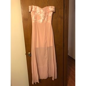 Pink Off-the-shoulder Dress